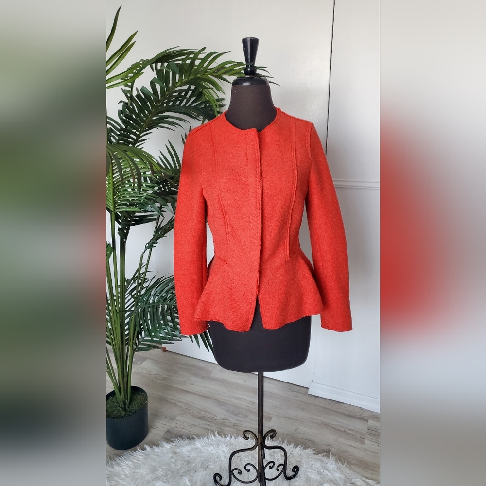 LAST PRICE DROP! Zara Elegant Orange Peplum Women's Jacket Sz M
